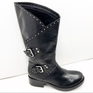 🆕{Formantini} Moto Studs & Buckles Leather Boots